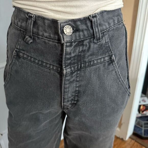 Calvin Klein Vintage Black High Waist Straight Tapered Leg Jeans Size 5 - Picture 15 of 16